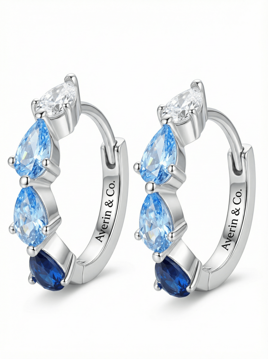 Teardrop Silver Hoops - Averin & Co. -