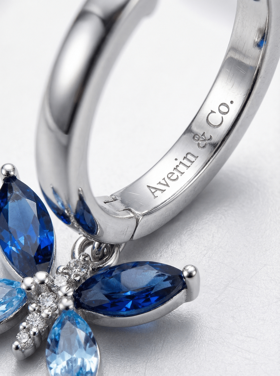 Blue Butterfly Crystal Drops - Averin & Co. - 
