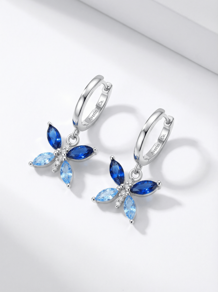 Blue Butterfly Crystal Drops - Averin & Co. - 