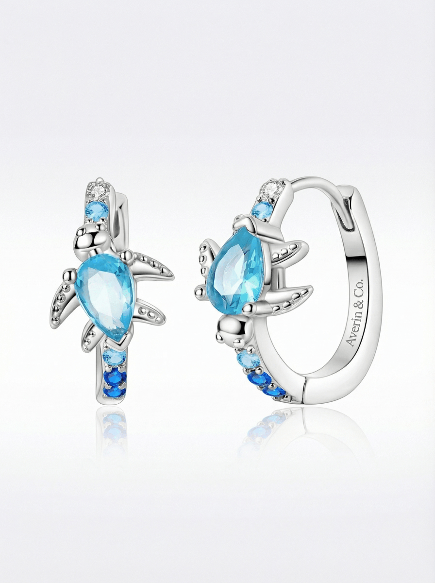 Crystal Turtle Hoops - Averin & Co. - 
