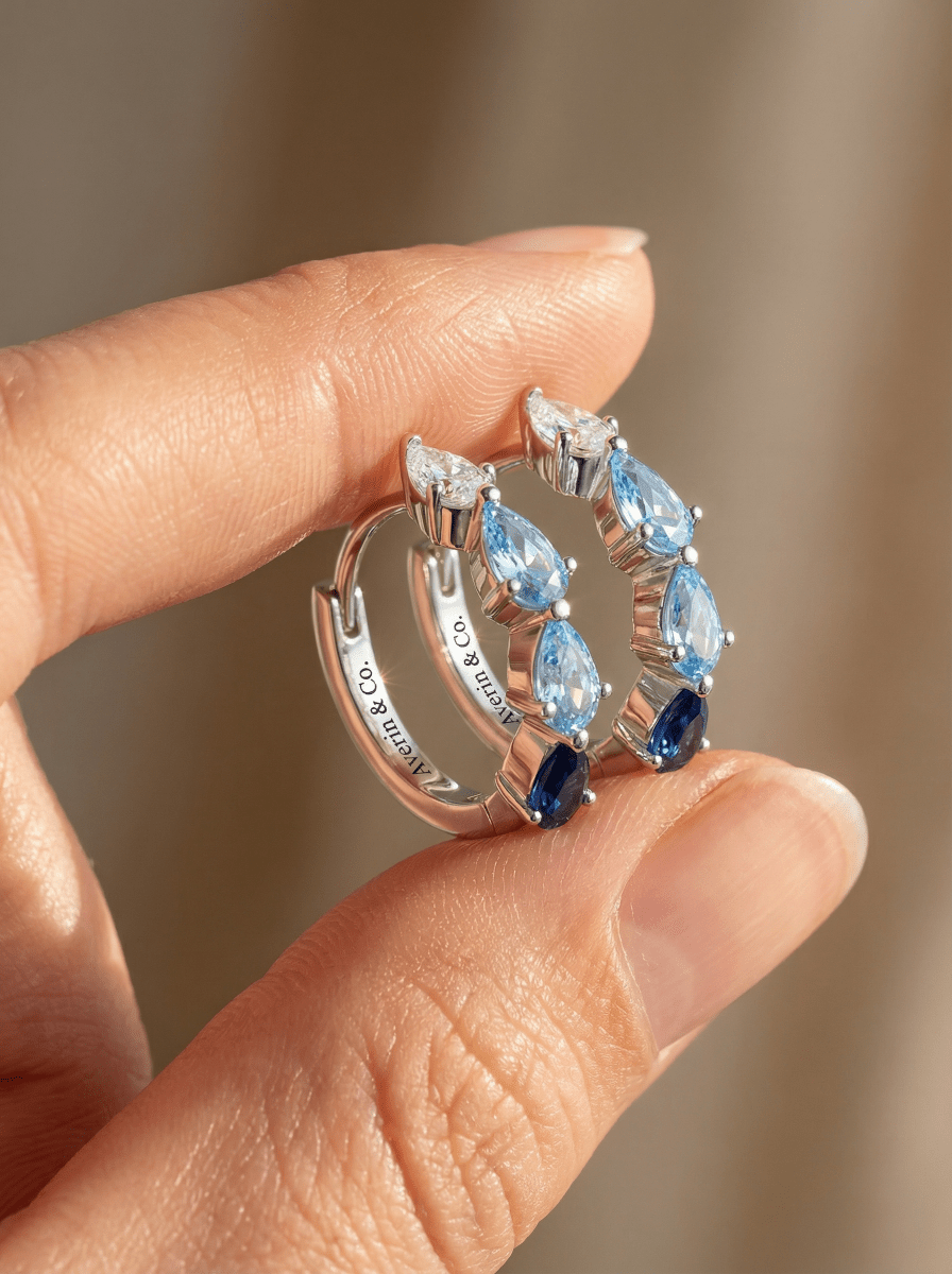 Teardrop Silver Hoops - Averin & Co. - 